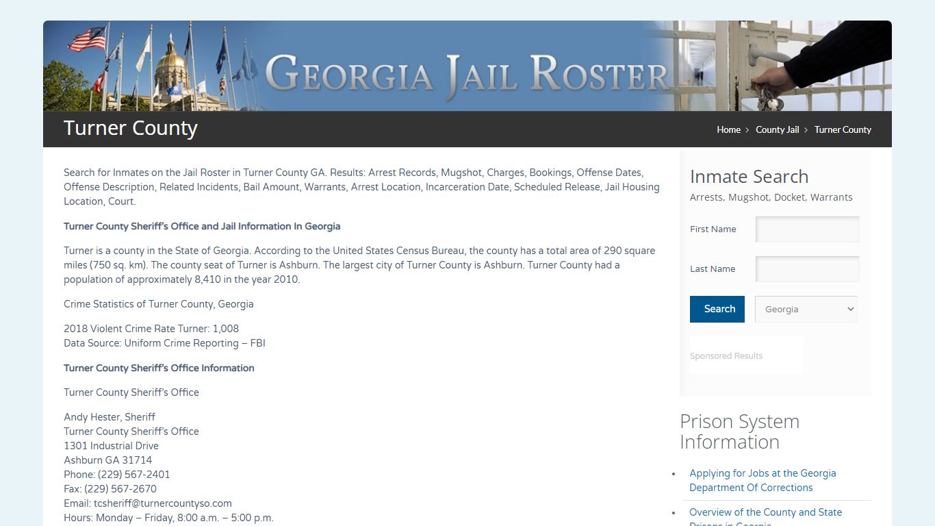 Turner County | Georgia Jail Inmate Search